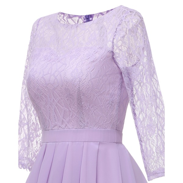 GABERLY Women's Lace Chiffon Autumn Winter Fashion Luxury Bridesmaid Evening Dress